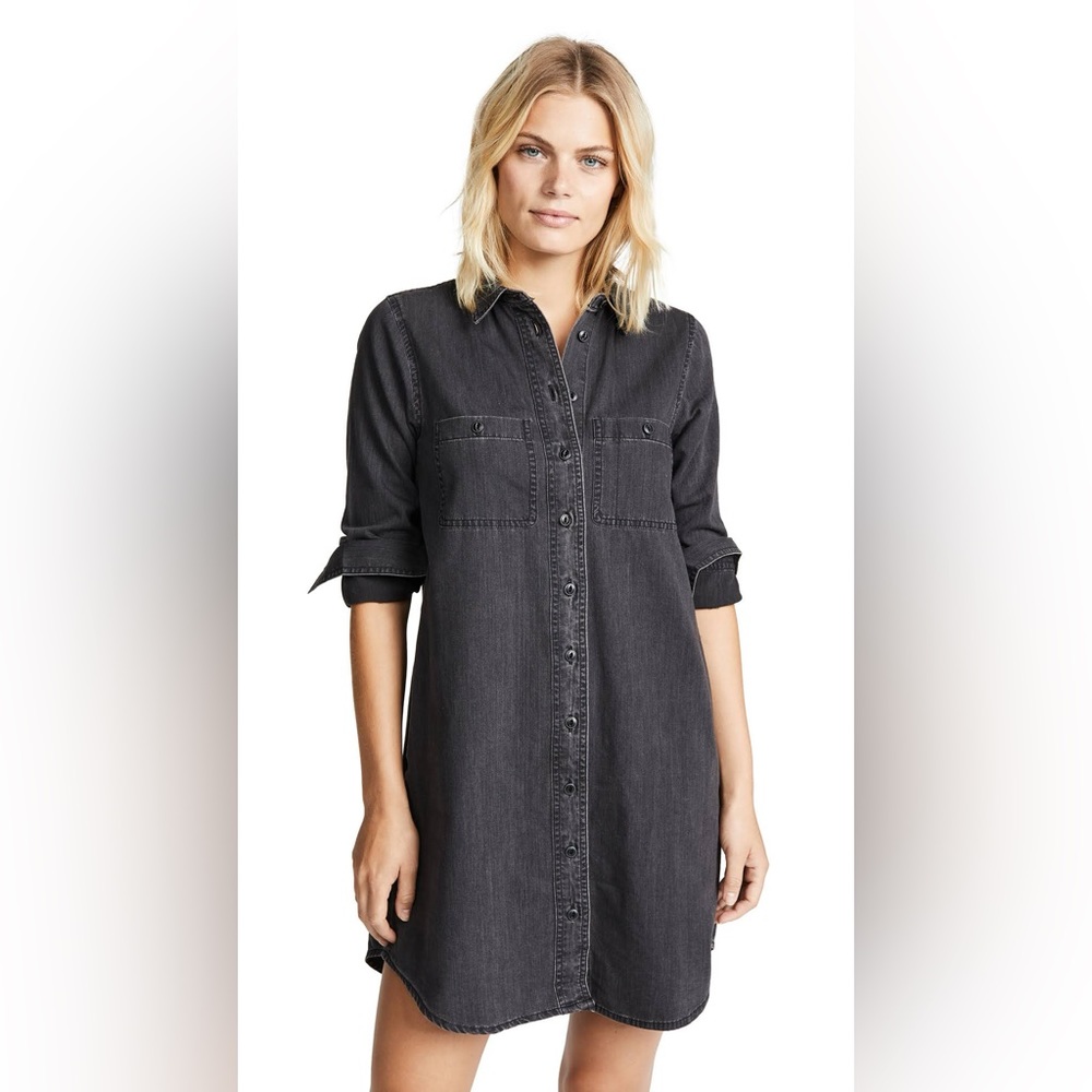 Madewell Black Denim Shirtdress | size S | pockets